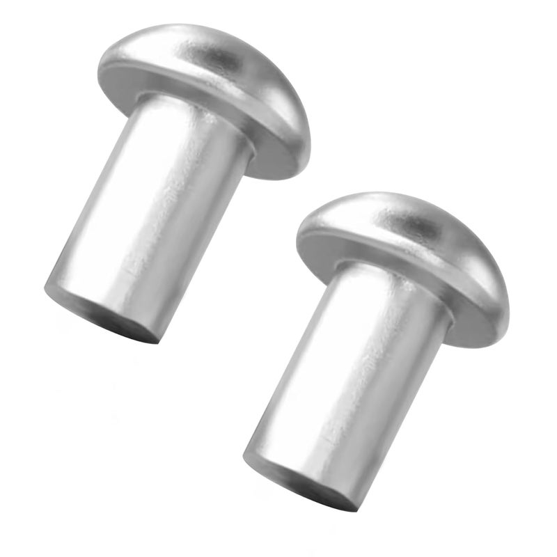 ALLCLEAN 1/4" Diameter X 3/8" Length Solid Aluminum Brazier Head Rivets,Aluminum Boat Rivets,Round/Dome Head Rivet,Pack of 150 - Image 1